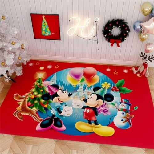 160x80cm Christmas Mickey Door Mat Kids Rug Play Mat Boys Girls Game Mat Bedroom Kitchen Carpet Indoor Bathroom Mat Gift