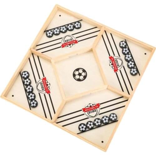 Folding Wooden Fast Sling Puck Game Family Table Hockey Slingshot Game Parent-child Interaction Puzzle Game Family Party Games