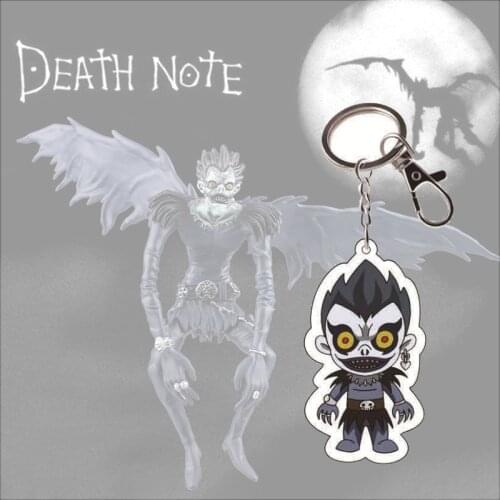 Death Note Yagami Light Action Figure Model Acrylic Keychain Toys Deathnote L Ryuuku Dolls Key Ring Pendant Toys for Children