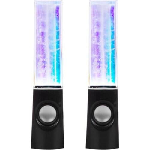 New 2PCS LED Light Speakers Dancing Water Music Fountain Light for PC Laptop for Phone Portable Desk Stereo Speaker