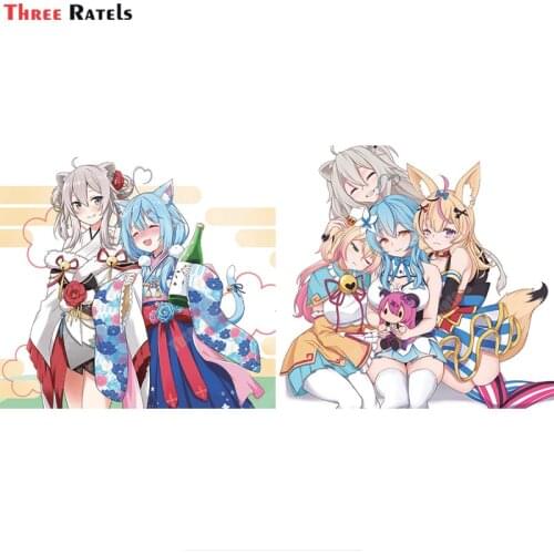 Three Ratels A494 Hishiro Botan Yukihana Lamy Omaru Polka Momosuzu Nene And Mano Aloe Hololive Vinly Materal Car Sticker Decal