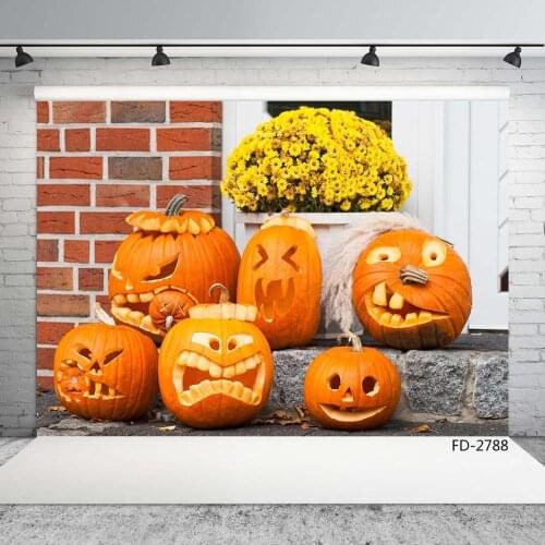 Pumpkin Halloween Party Photo Studio Backgrounds Vinyl Cloth Photography Backdrops for Baby Children Portrait Photo shooting