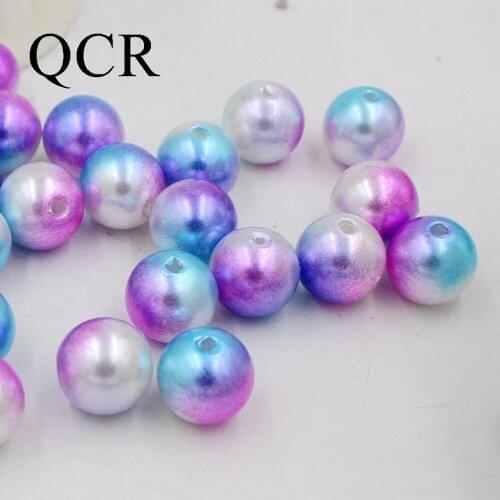 Pick Size 4mm 6mm 8mm 10mm Double Rainbow Color ABS Imitation Pearls Beads, Making Jewelry Diy Beads, Jewelry Handmade Necklace