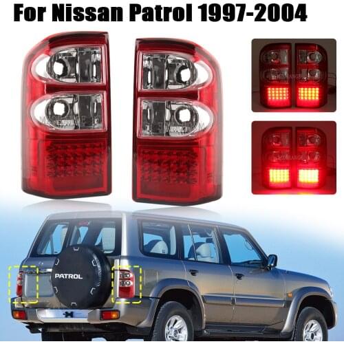 1 Pair Led Rear Tail Light For Nissan Patrol Y61 1997 1998 1999 2000 2001 2002 2003 2004 Series Stop Brake Light Car Accembly