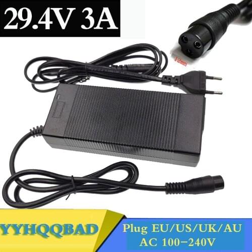 29.4v3a lithium battery charger 7 Series 29.4V 3A charger for 24V battery pack electric bike lithium battery charger 3-Prong