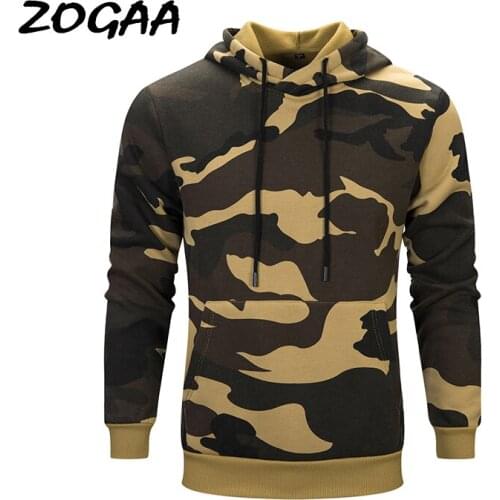 ZOGAA Mens Camouflage Hoodies
