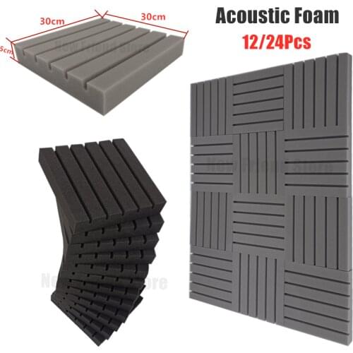 12/24Pcs/Set 300x300x50mm Studio Acoustic Foam Panels Sound Insulation Treatment KTV Room Wall Soundproof Foam Sponge Pad
