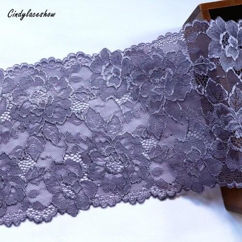1Meter 18cm Width gray Hair Decoration Wide Elastic Stretch Lace Trim Bra Dress Skirt Underwear Lace Trims Lace Fabric DIY Craft