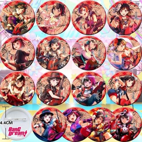 16pcs BanG Dream Bedge Collect Backpack Bags Badge 44mm Button Brooch Pin Souvenir Figuras Cosplay Gift