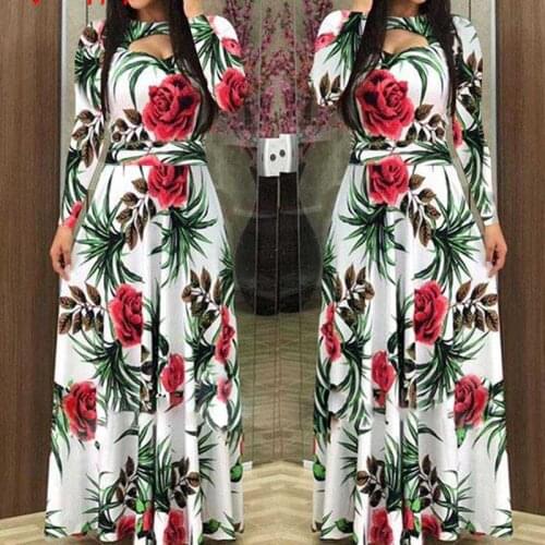 2021 Summer Elegant Dress Plus Size Long Party Dress Women Floor Length Dresses Ladies Floral Big Size Female Boho Flower Bodyco