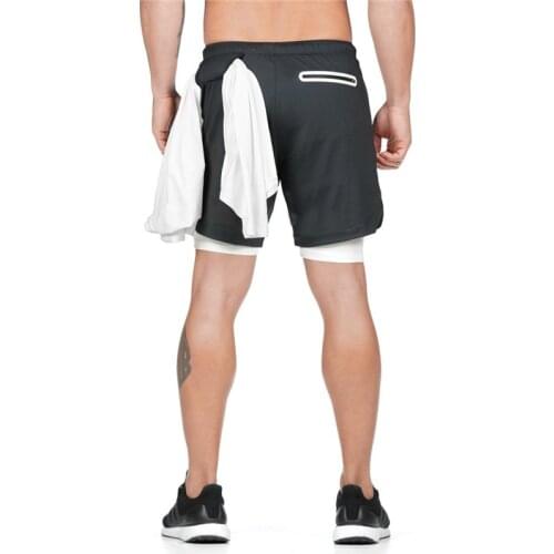 2021 Summer Casual Shorts Men 2 in 1 Sports Jogging Fitness Shorts Training Quick Dry Mens Gym Men Shorts Sport gym Short Pants