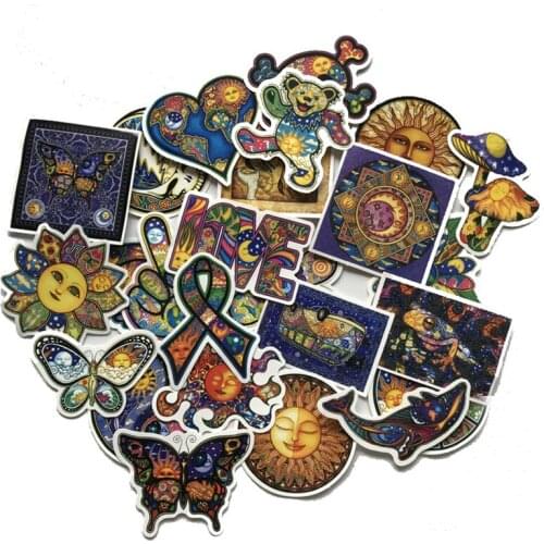 25pcs 2021 World Peace Illustration Art Western Color Graffiti Sticker Car Notebook Suitcase Waterproof Children Toy Sticker