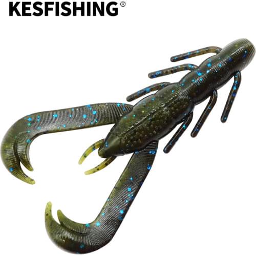KESFISHING New Professional Craw 95mm 6pcs Crafty Wild Craw Soft Bait Fishing Lure For Trout Perch