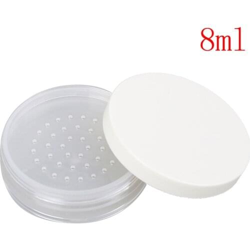 Clear Plastic Empty Loose Box Reusable Makeup Cosmetic Container Cosmetic Jar Pot White Cap Empty Loose Powder Box 8ml