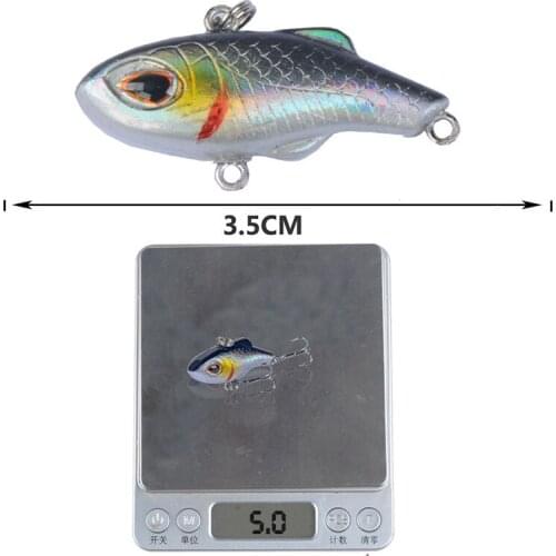 9Colors Sequins VIB Plastic Hard Bait 3.5cm/5g Artificial 3D Simulation Eyes Bionic Bait Wobbler10# With Hook Sea Fishing Lure