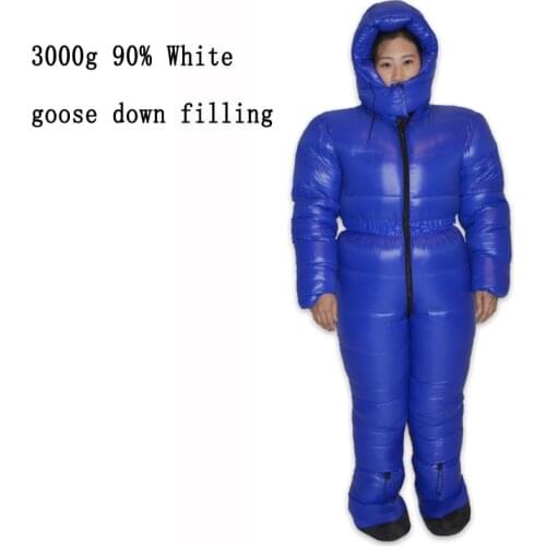 90% White goose down filling 3000g antarctic arctic expedition special use down jacket winter goose down sleeping bag