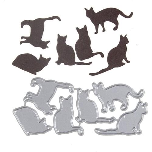 98x44.6mm Many Cats Embossing Steel Cut dies Stencils DIY Scrapbooking Card Album Photo Painting Template Metal Craft