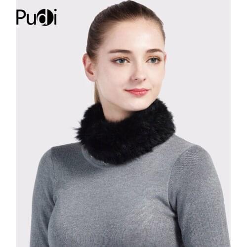 Aorice SF723 Rex Real Rabbit Fur Scarf Womens Brand New Genuine Fur Scarves Rings Shawl Neckerchief Muff Wrap Head Hair Band