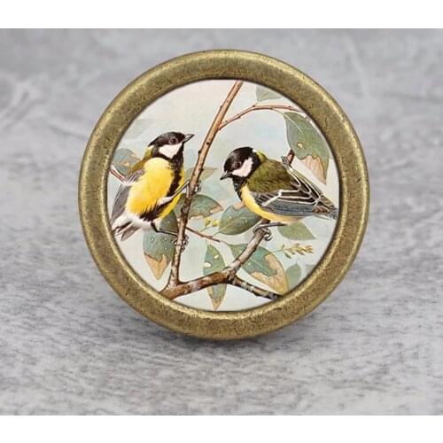 Two Birds--Drawer Knobs Vintage Cabinet Door Knob DIY Art Furniture Closet Pulls Bronze Ancient Silver Dresser Knob Hardware