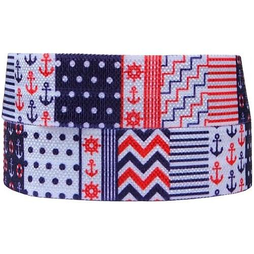 FLRA ElasticAztec ocean design fold over elastic ribbon for baby headband