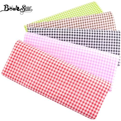 Booksew New Golden Yellow and White Check Design 100% Cotton Fabric Meter Sewing Material Telas De Algodon Para Patchwork