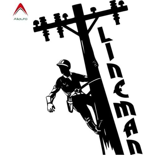 Aliauto Interesting Car Sticker Lineman Electrician Wireman Journeyman Vinyl Accessories PVC Decal Black/Silver for VW,15cm*11cm