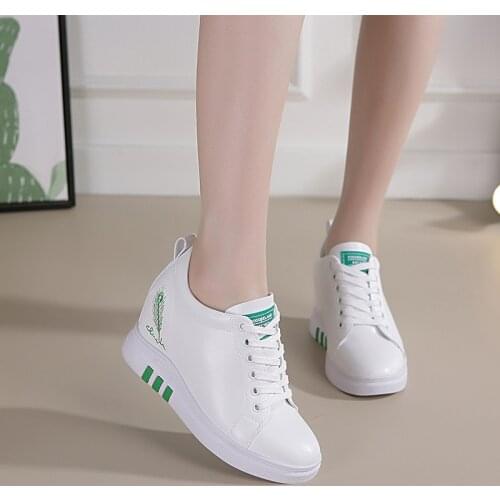 HOT Trendy Shoes High Top Sneakers Women Platform Ankle Boots Basket Femme Chaussures Femmes Height Increase Shoes White