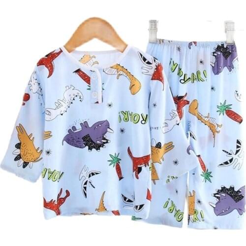 Baby boys girls summer cotton sleepwear 1-11T kids homewear children lightweight conformtable Pyjamas cartton clothes pullover