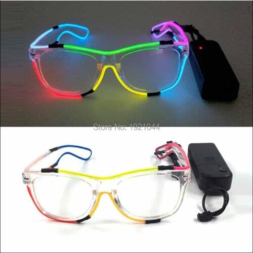 Hot Fashion Colorful LED Glasses Rave Party Glasses with LED Light EL light Glasses for DJ Night Carnival Glow Party Decoration