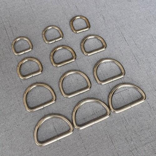 100 Metal Clasps 15mm 20mm 25mm 32mm Silver D Ring For Bag Accessory Belt Loop Hardware Pet Dog Collar Garment Backpack