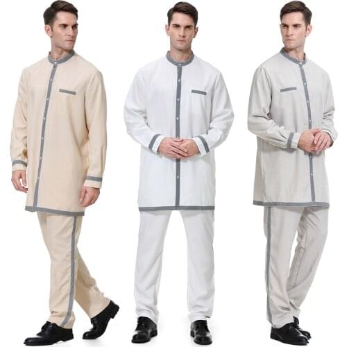 Pakistan muslim costumes islamic clothing men 2 pieces set arabic thobe clothing men indian mens clothing jellaba robe dishdasha