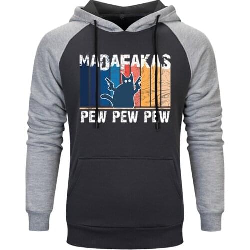 Pew Madafaka Mens Raglan Hooded Casual Long Sleeve Sweatshirts and Hoodie Standard Leisure Pullovers Autumn Tracksuits Homme
