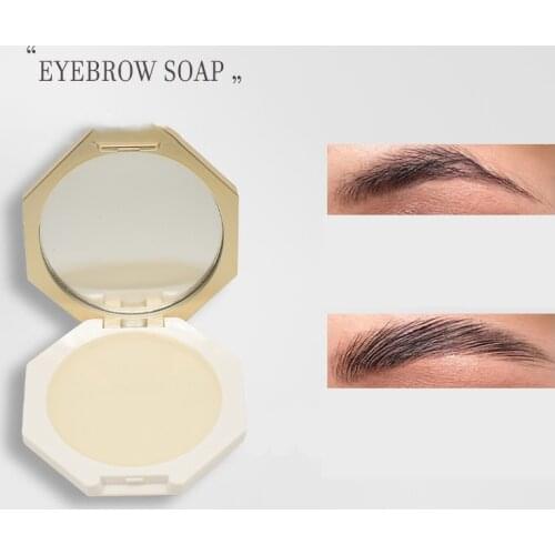 Brow Styling Soap Private Label Eyebrow Cream Eyebrow Soap Hexagon Case With Mirror And Brush Eyebrow Wax Eyebrow Gel No Logo