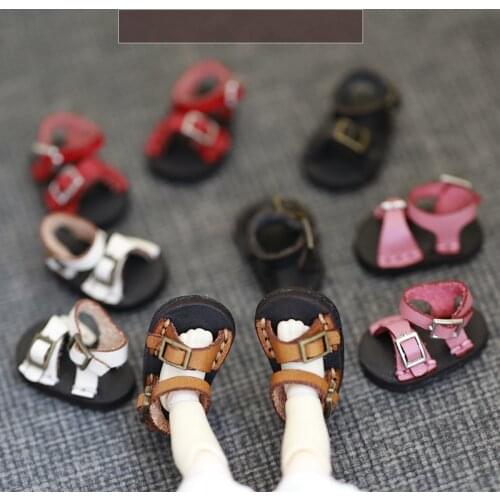 Ob11 [ Leather Retro Sandals] Obitsu11 Shoes (Suitable For Cu-Poche,Middle Blythedoll, 1/12Dolls)