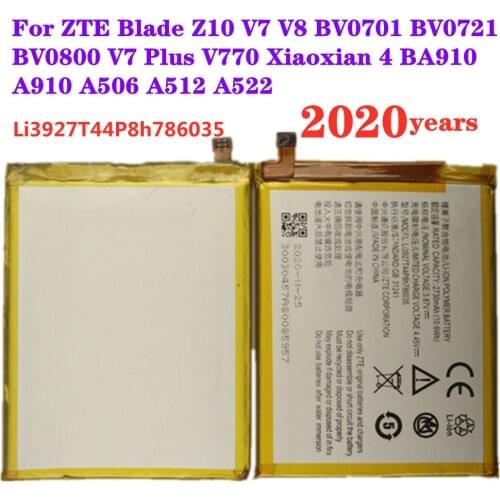 Original Li3927T44P8h786035 For ZTE Blade Z10 V7 V8 BV0701 BV0721 BV0800 V7 Plus V770 Xiaoxian 4 BA910 A910 A512 A522 Battery