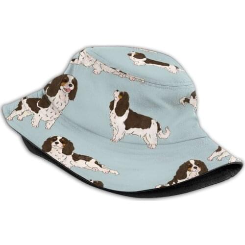 Tri Color Cavalier King Spaniel Dog Outdoor Sun Fishing Panama Hats Cavalier King Spaniel Tri Color Cute Kawaii Love Dog Puppy