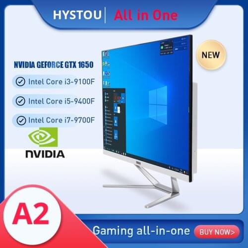 23.8inch All-In-One Desktop Office PC Intel i5 9400F i7 9700F NVIDIA GTX1050Ti 4GB HDMI DP DVI Mutil Display Gaming Computer LCD