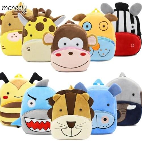 2-4 Years Old Preschool Kids Plush Backpacks Kindergarten Baby Girls Boys Cute Schoolbag Children Cartoon School Bags