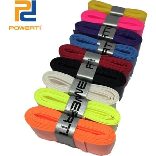 POWERTI 12pcs/pack 0.6mm Thin Sweatband Tacky Tennis Racket Overgrip Viscosity Stick Badminton Basic Grip