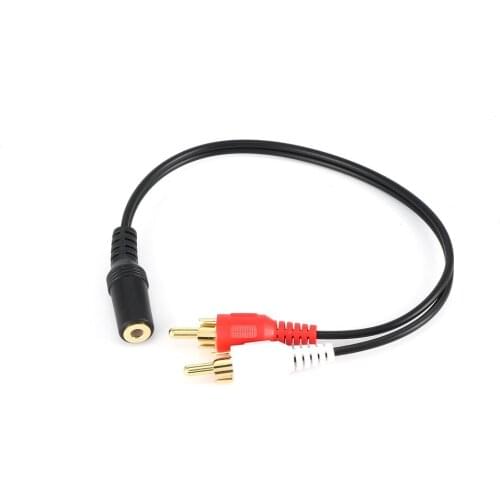 Gold Plated 3.5mm Jack Female To 2 RCA Male Stereo Audio Y Cable Adapter Audio Line One Point Two Converter Splitter