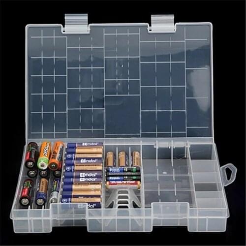 Transparent Super volume Plastic Battery Storage Box for Placed 100pcs AAA AA Battery Holder Case Battery Organizer pile aa aaa