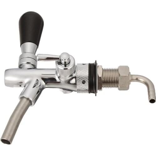 Draft Beer Faucet Adjustable Chrome Brass Beer Faucet Shank with Barb For Keg Tap Beverage Dispenser Homebrew Faucet Supplies