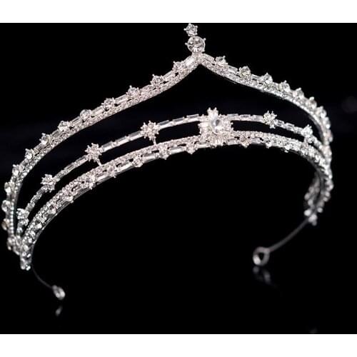 Luxury Crystal Bridal Tiaras Headband Wedding Hair Crowns Women Baroque Pageant Party Rhinestone Diadem Jewelry Hair Accessories