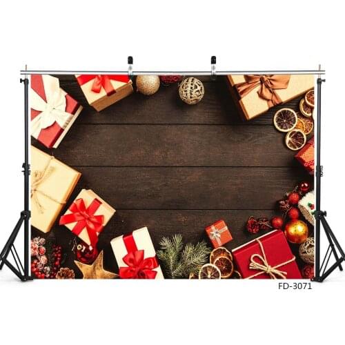Christmas Gifts Vintage Wooden Board Vinyl Photography Background Decor Children Newborn Baby Party Photocall Photo Studio Props