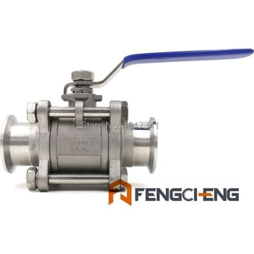 Sanitary 1.5" TC 3 Piece Ball Valve, Heavy Duty Ball valve, 3A, Beer Hardware