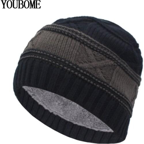 YOUBOME Fashion Winter Hats For Men Women Skullies Beanies Men Knitted Hat Male Caps Bonnet Warm Fur Brand Winter Beanie Hat Cap