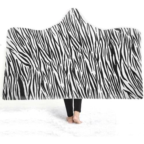Hooded One-piece Cloak Blanket for adults and children with Hood Double Layer Plush Animal Skin Pattern Nap Blanket