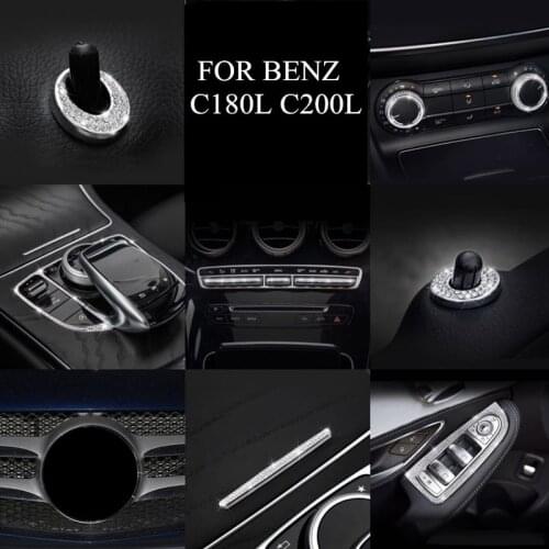 Car Styling Center Mouse Button Car Sticker Protective Film Crystal Diamond Interior For Mercedes Benz C Class GCL260 C180l