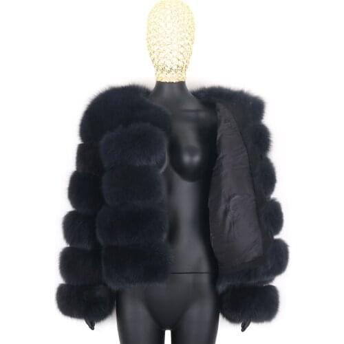 2021 female Real Fox Fur Coat sleeves Detachable Coat Thick Warm Natural Fur Winter Women Jacket Outerwear Streetwear