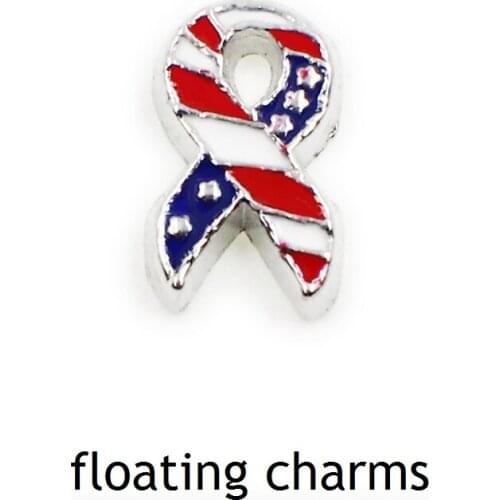 20PCS Alloy Colorful Ribbon Tie Floating Locket Charms Fit Glass Locket DIY Handmade Jewelry Accessories